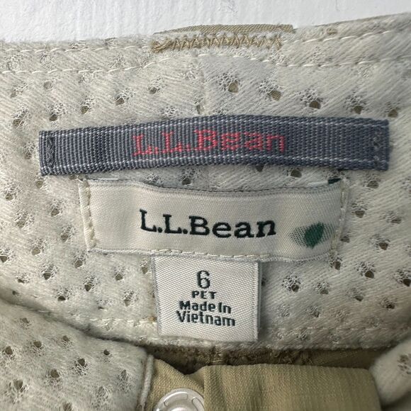 LL Bean Cargo Pants Womens 6 Petite Tan Convertible Roll Hiking Trail Outdoor - Picture 5 of 6